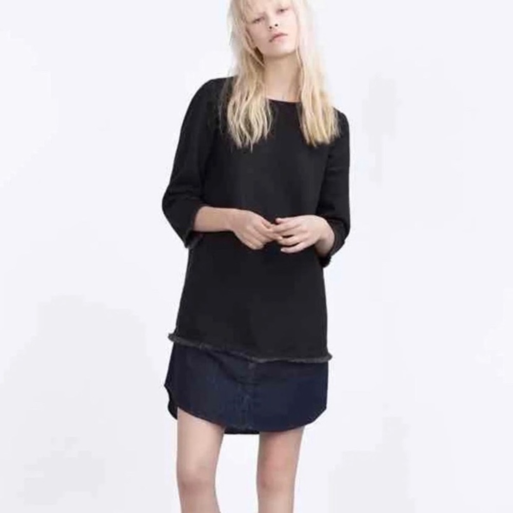 Trafaluc Zara NWT back and blue denim shirt dress